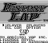 Fastest Lap title screen for GameBoy